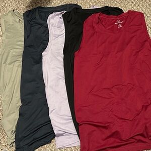 Women's Muscle Tees - Red, Black, Gray, Green, Blue.
